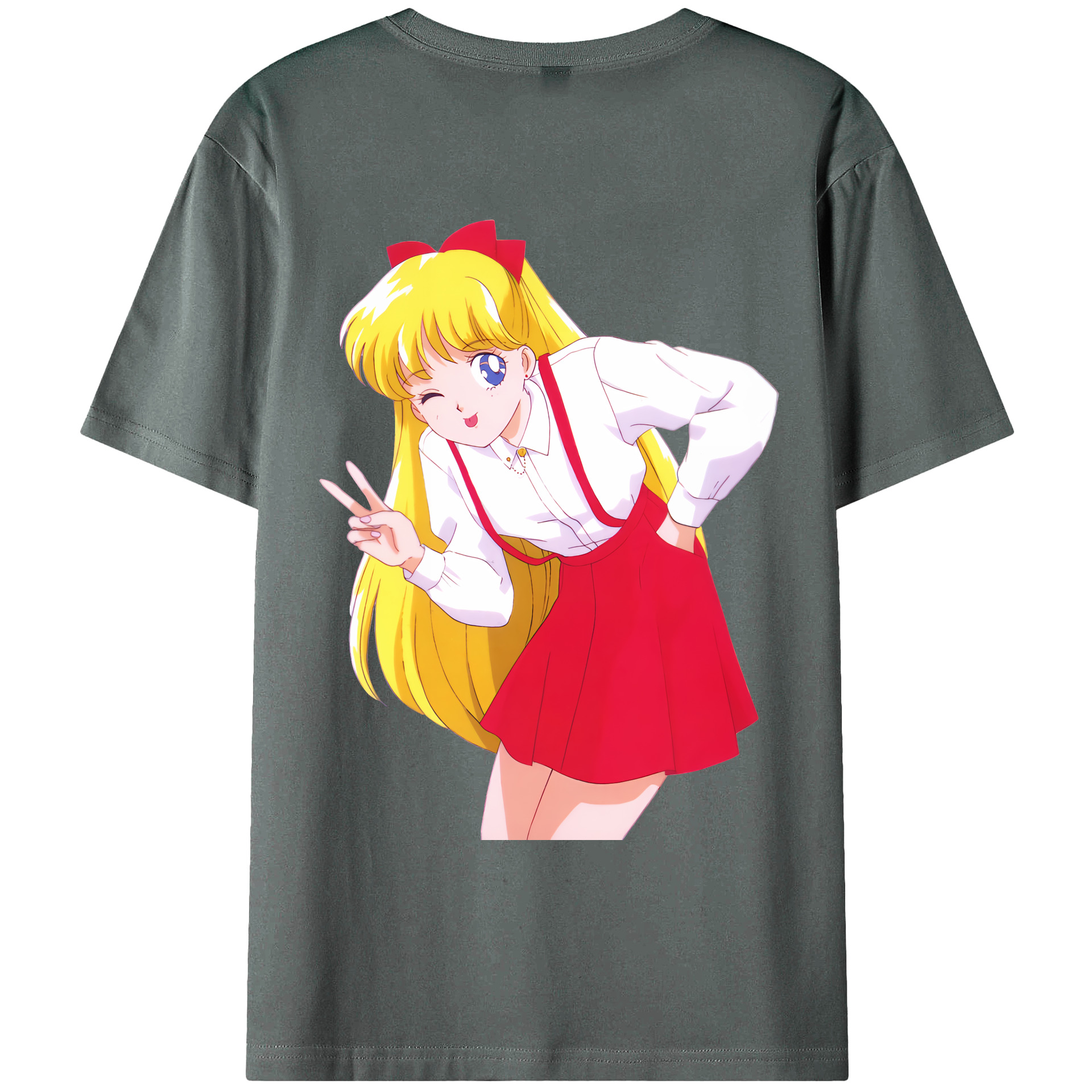 （画像用） 美少女戦士セーラームーン 愛野 美奈子 あいの みなこ Sailor Moon Aino Minako 綿100％ メンズ半袖Tシャツ（バックプリント） 通気性